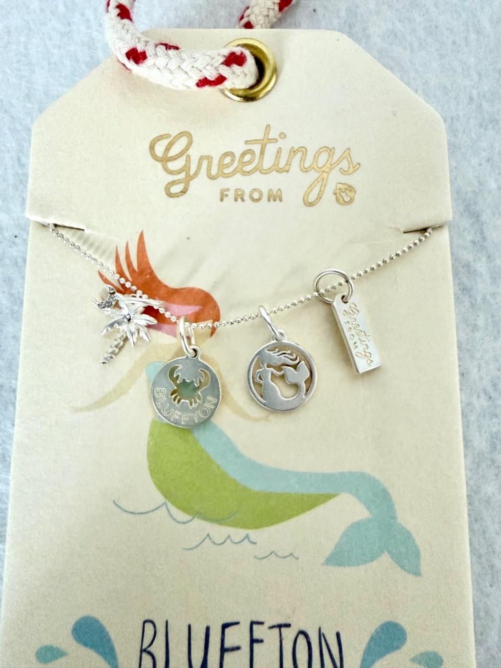 NWT DISCONTINUED Spartina 449 Greetings from Bluffton SC Charm Necklace